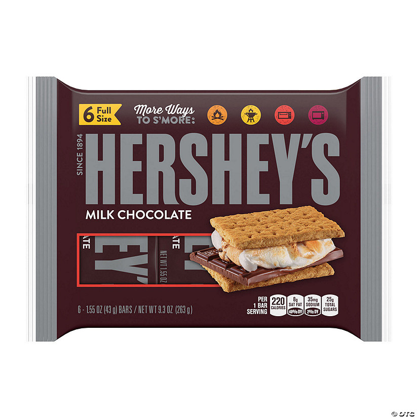HERSHEY'S Full Size Milk Chocolate Bars 6-Pack, 1.55 oz, 2 Pack Image