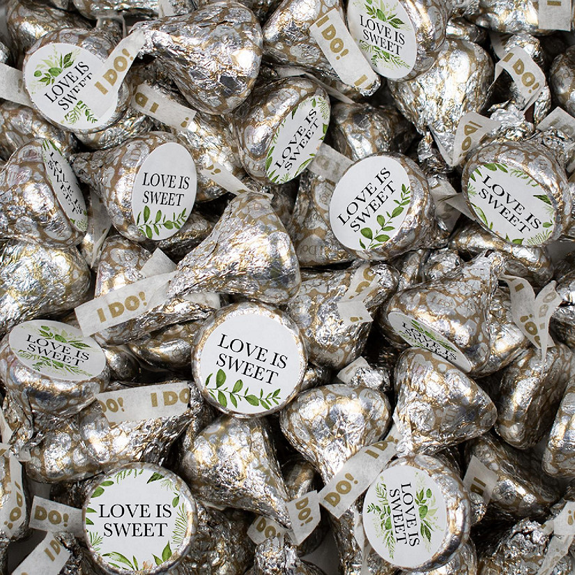 Hershey's Kisses Wedding Candy Party Favors Chocolate in Bulk - Botanical (100 Pcs) Image