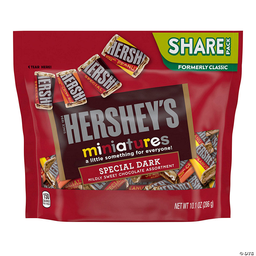 HERSHEY'S Miniatures Dark Chocolate Candy Assortment, Share Pack, 10.1 oz, 3 Pack Image