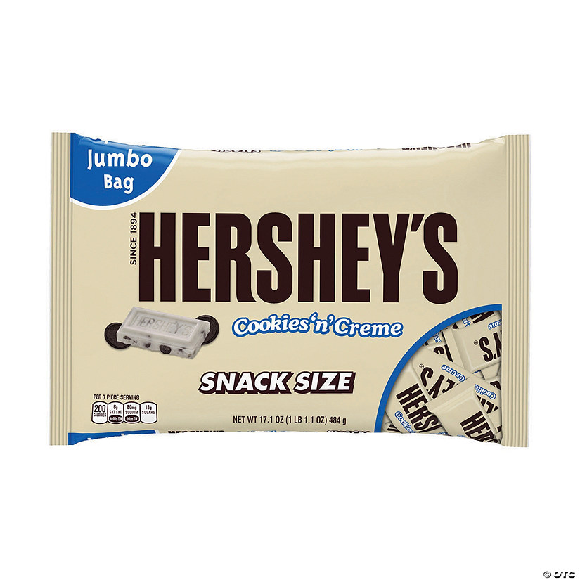 HERSHEY'S Snack Size Cookies 'n' Creme Bars, 17.1 oz, 2 Pack Image