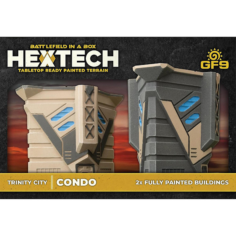 Hextech Trinity City: Painted Condo Buildings, 2 Pieces Image