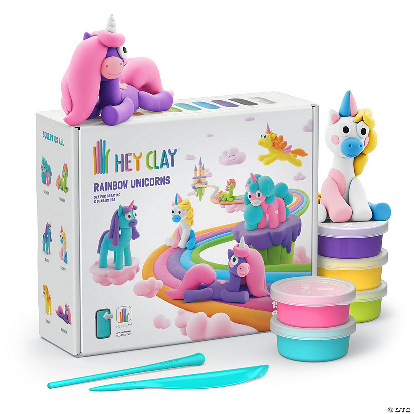 Hey Clay: Rainbow Unicorns Clay Molding Set Image