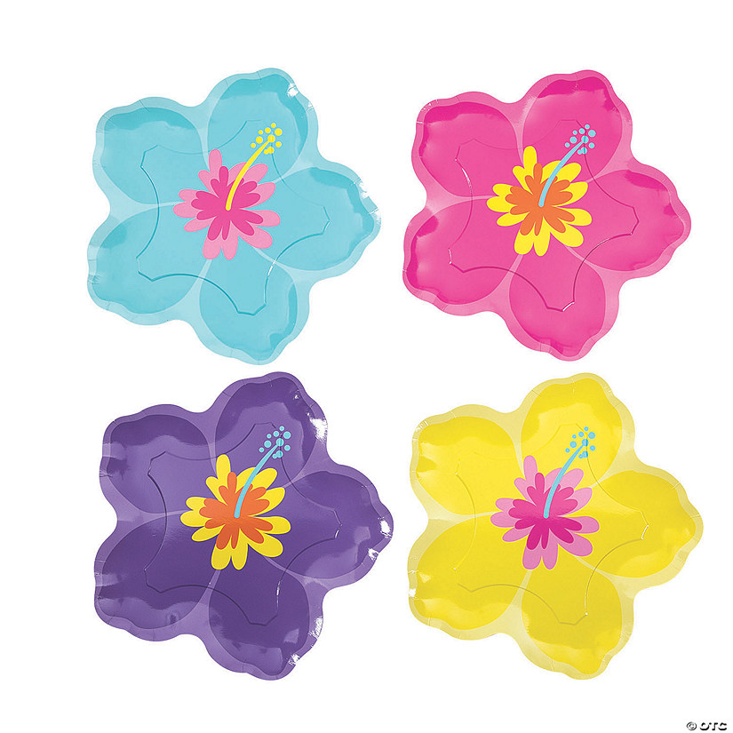 Hibiscus Paper Dinner Plates 8 Ct. Oriental Trading