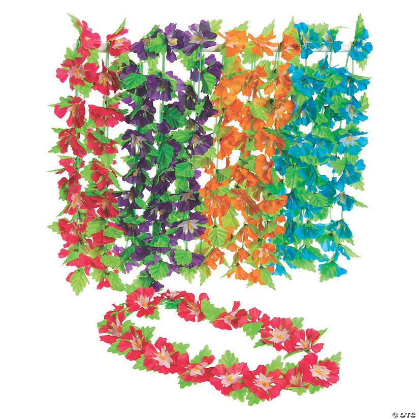 Hibiscus Polyester Leis - 12 Pc. Image