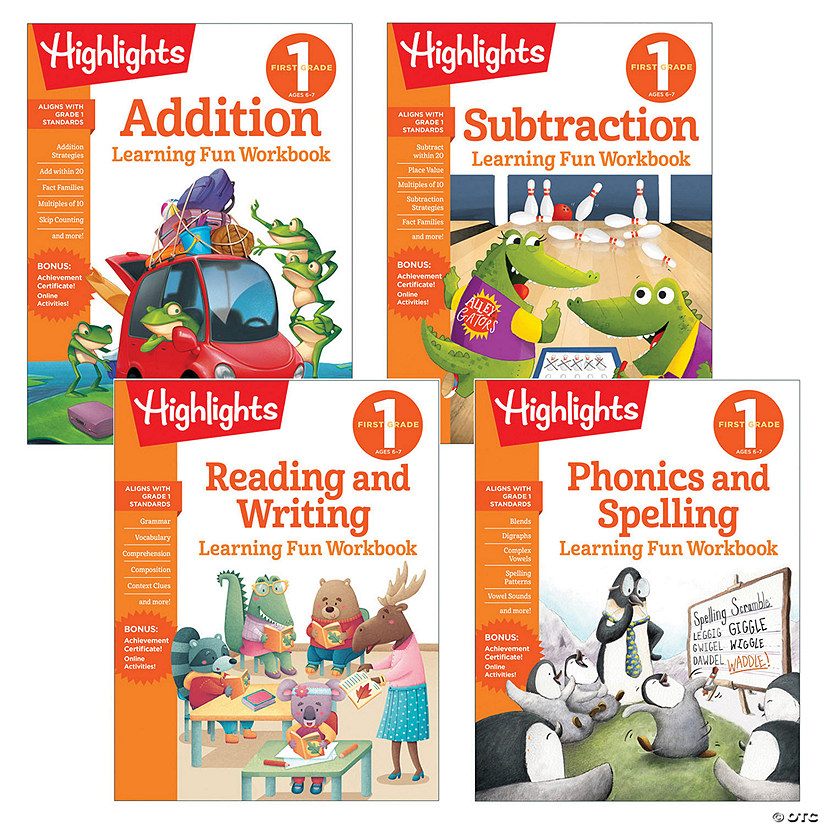 Highlights Learning Fun Workbooks First Grade, Set of 4 Image
