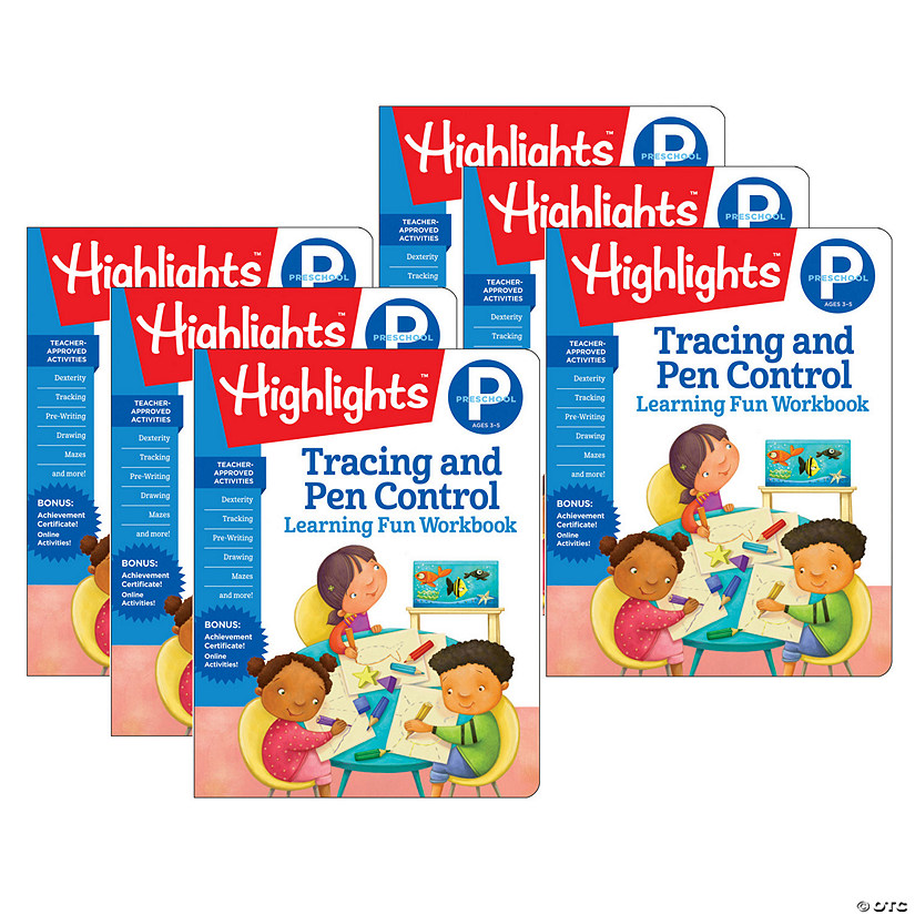 Highlights Learning Fun Workbooks, Preschool Tracing and Pen Control, Pack of 6 Image