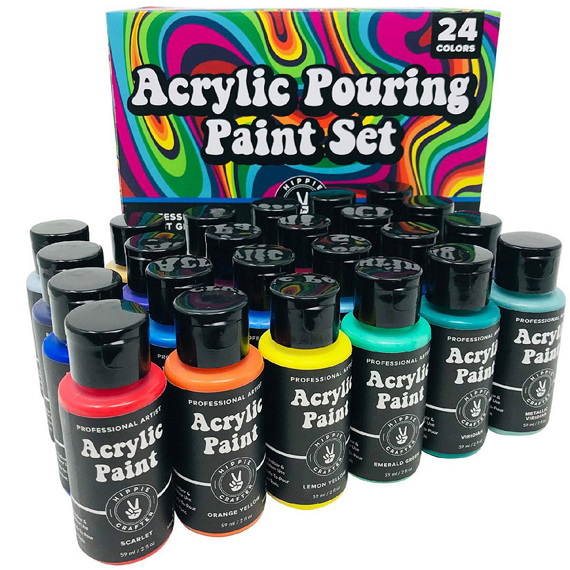 Hippie Crafter Acrylic Pouring Paint 24 Color Set Image