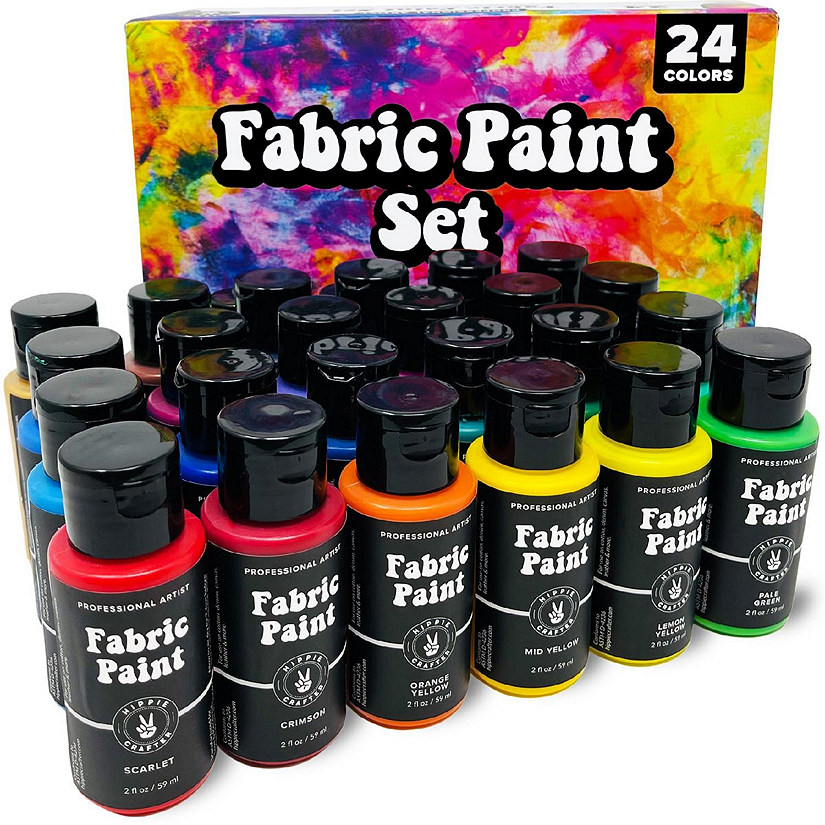 Hippie Crafter Fabric Paint Set 24 Colors Image