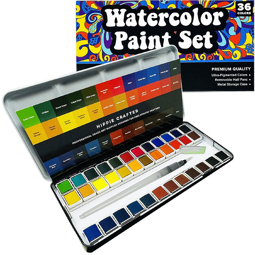 Hippie Crafter Premium Watercolor Paint Set 36 Colors Image