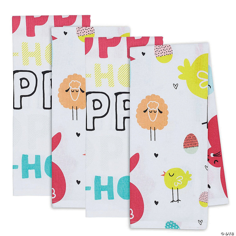 Hippity Hoppity Dishtowel Set, 18X28 Inch, 4 Piece Image