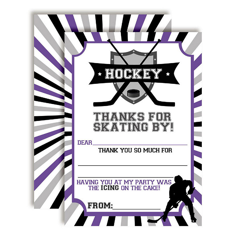 Hockey Purple Thank You 20pc. by AmandaCreation Image