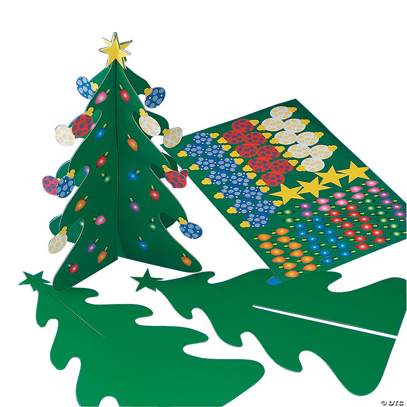 Holiday 3D Trees &amp; Stickers - 12 Pc. Image