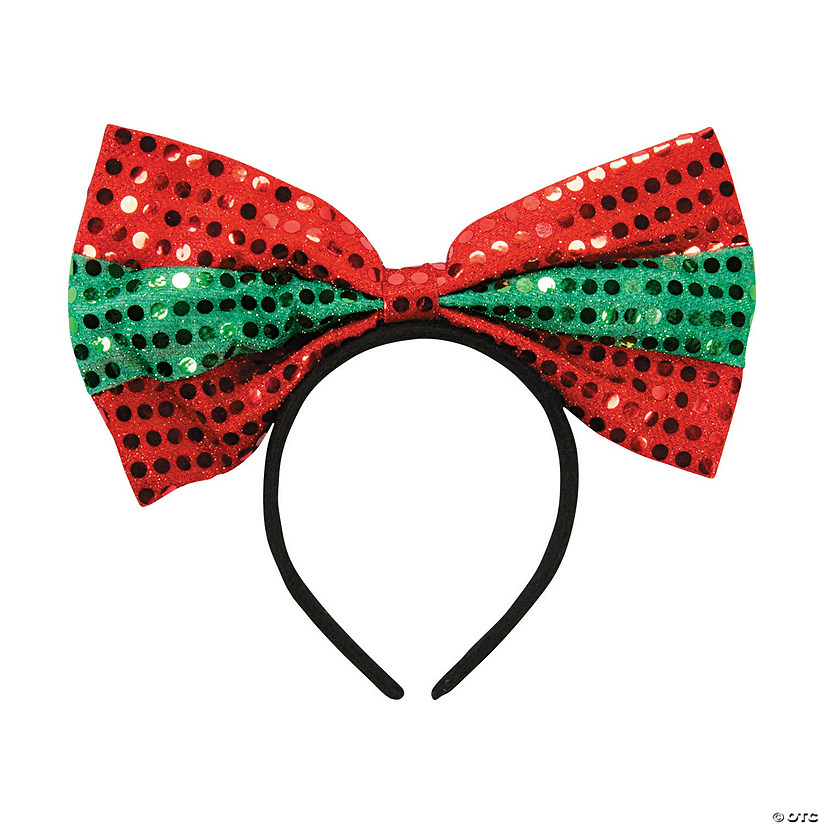 Holiday Big Bow Sequin Headbands Oriental Trading