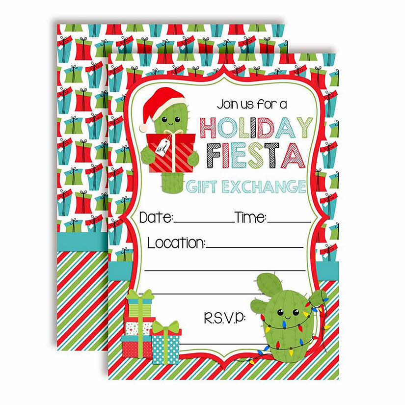 Holiday Fiesta Gift Exchange Invitations 40pc. by AmandaCreation Image