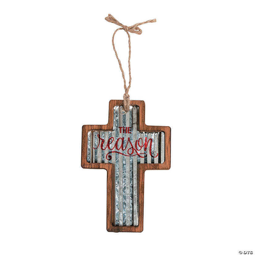 Holiday Handicraft Cross Metal with Wood Christmas Ornaments - 12 Pc. Image