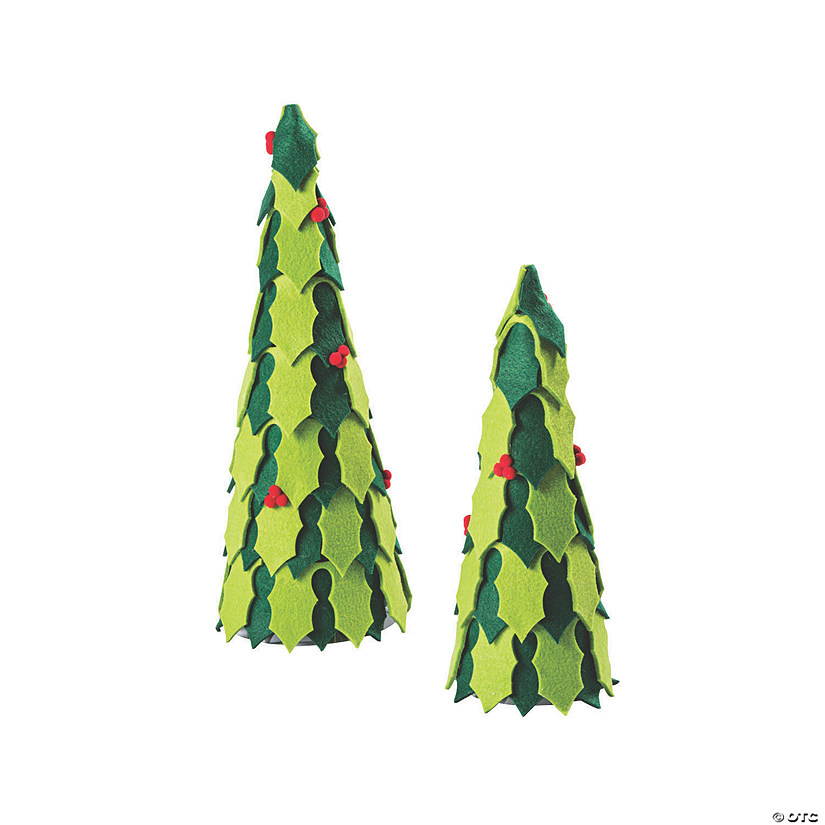 Holiday Handicraft Holly Cone Trees - 2 Pc. Image