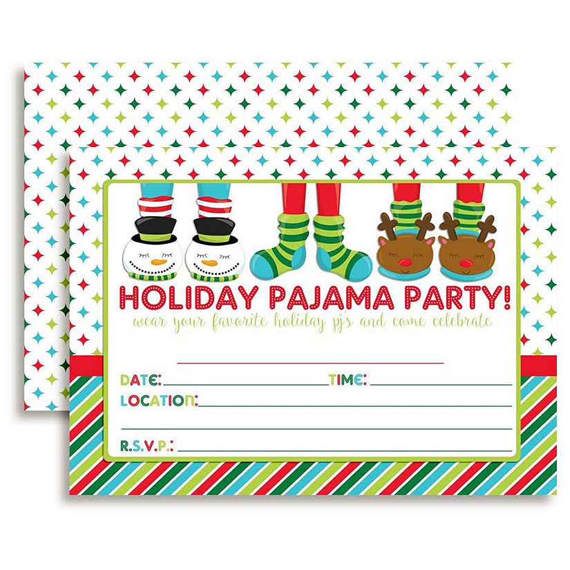 Holiday Pajama Party Invitations 40pc. by AmandaCreation Image