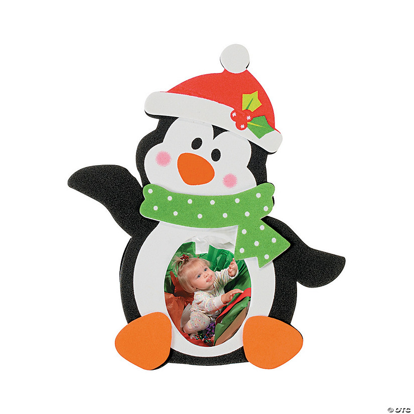 Holiday Penguin Picture Frame Magnet Craft Kit - Makes 12 Image