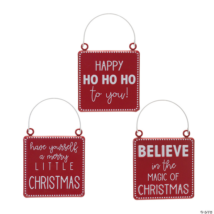Holiday Sentiment Ornament (Set Of 6) 7.75"H Iron Image
