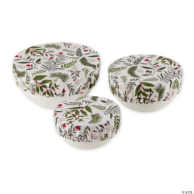 Holiday Sprigs Print Dish Cover (Set Of 3) Image
