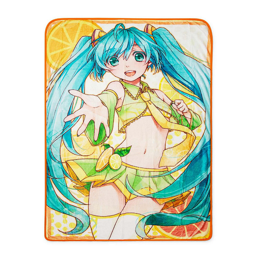 Hologram Citrus Hatsune Miku 45 X 60 inches Fleece Throw Blanket Image