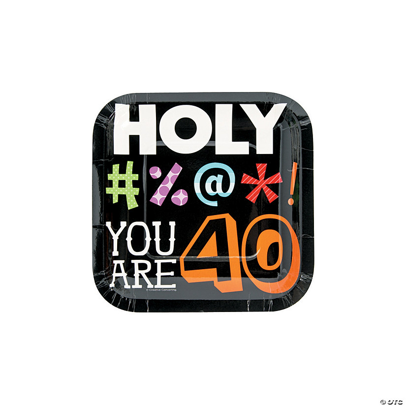 Holy Bleep 40th Birthday Paper Dessert Plates - Discontinued