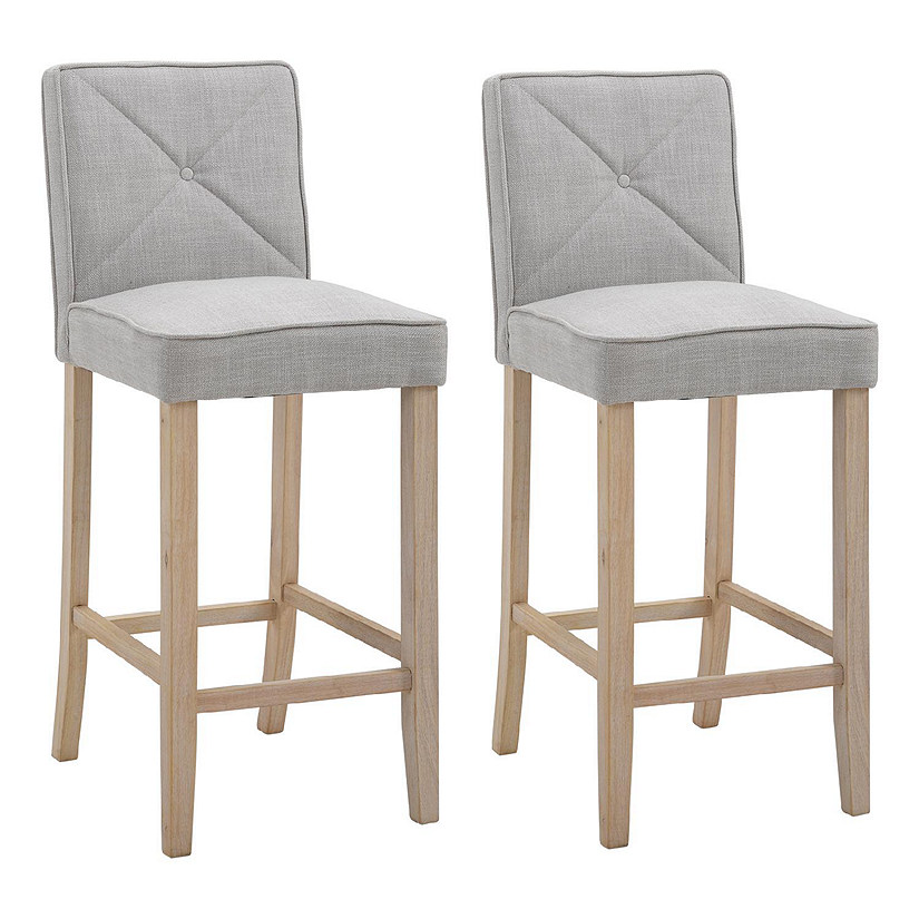 2 Piece Modern Barstools Upholstered Kitchen Island Chair with
