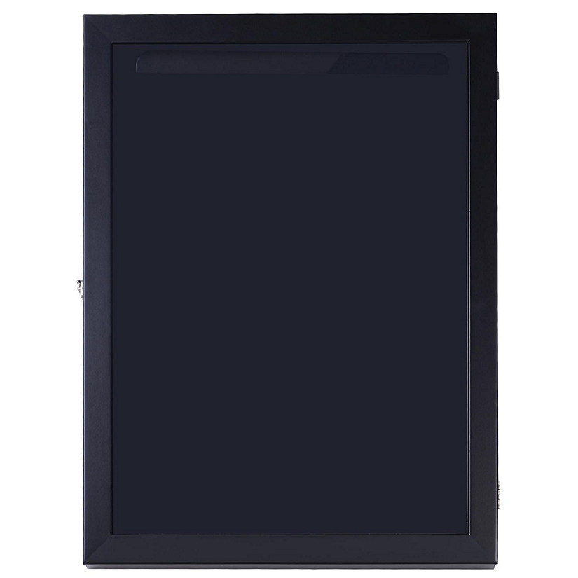 HOMCOM 24 x 32 Jersey Display Case Memorabilia Acrylic Shadow Box with  and Hanger Black