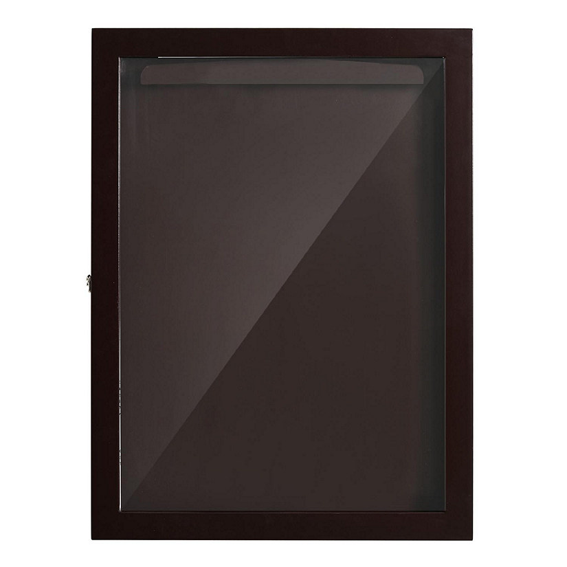 HOMCOM Jersey Display Case Acrylic Shadow Box with Hinged Door, Cherry  Brown
