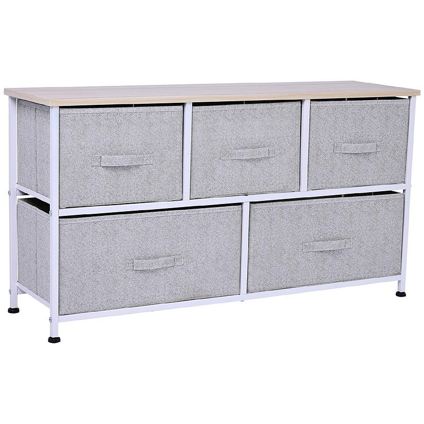 40" L 5 Drawer Horizontal Storage Cube Dresser Unit Bedroom