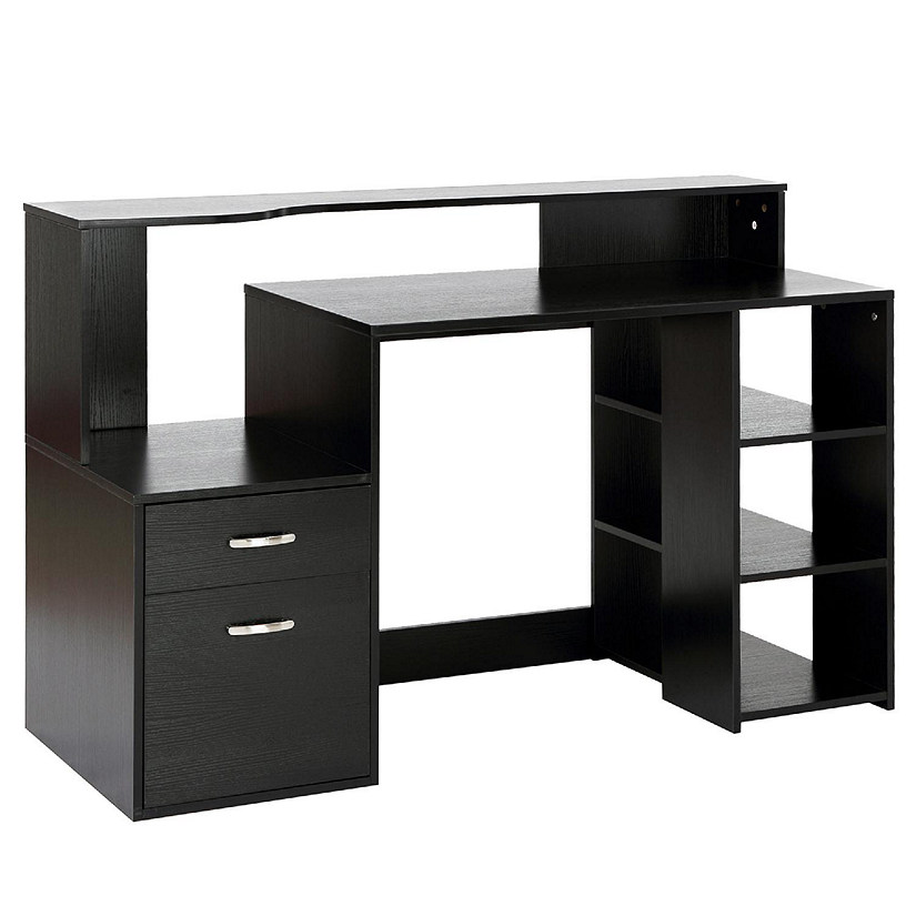 https://s7.orientaltrading.com/is/image/OrientalTrading/PDP_VIEWER_IMAGE/homcom-54-multi-level-computer-desk-modern-home-office-writing-workstation-with-3-storage-shelves-and-2-pull-out-drawers-black~14225259$NOWA$