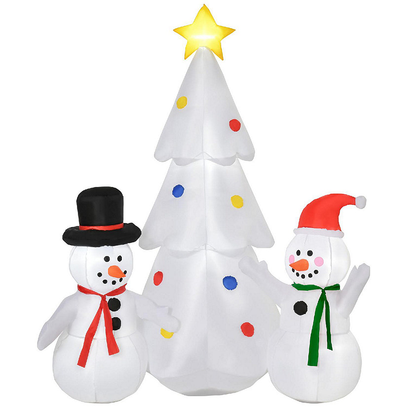 6ft Christmas Inflatable Snowmen with Christmas Tree Outdoor