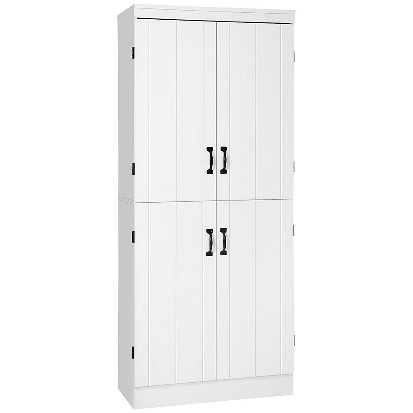 Homcom 70 4 Door Kitchen Pantry, Kitchen Pantry Cabinet With 6 Adjustable Shelves