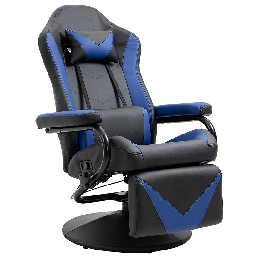 Blue Gaming Chair Reclining Swivel Racing Office Chair with