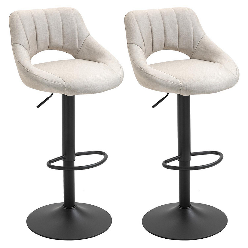 Modern Bar Stools Set of 2 Swivel Bar Height Barstools Chairs