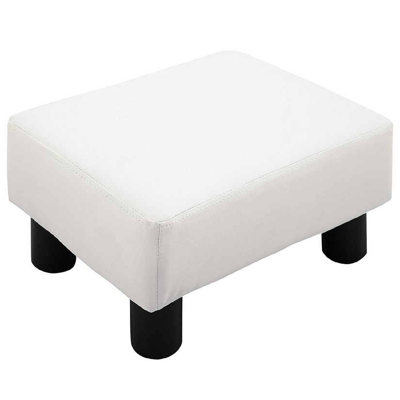 Modern Faux Leather Upholstered Rectangular Ottoman Footrest