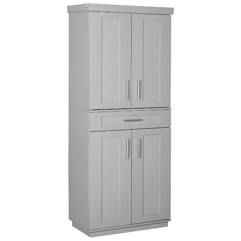 HOMCOM Freestanding Modern 4 Door Kitchen Pantry, Storage Cabinet