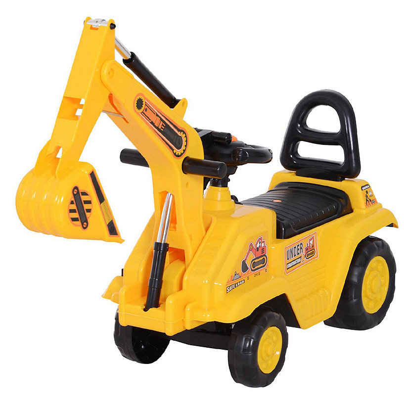 HOMCOM NO POWER 3 in 1 Ride On Excavator Digger Construction Truck Image