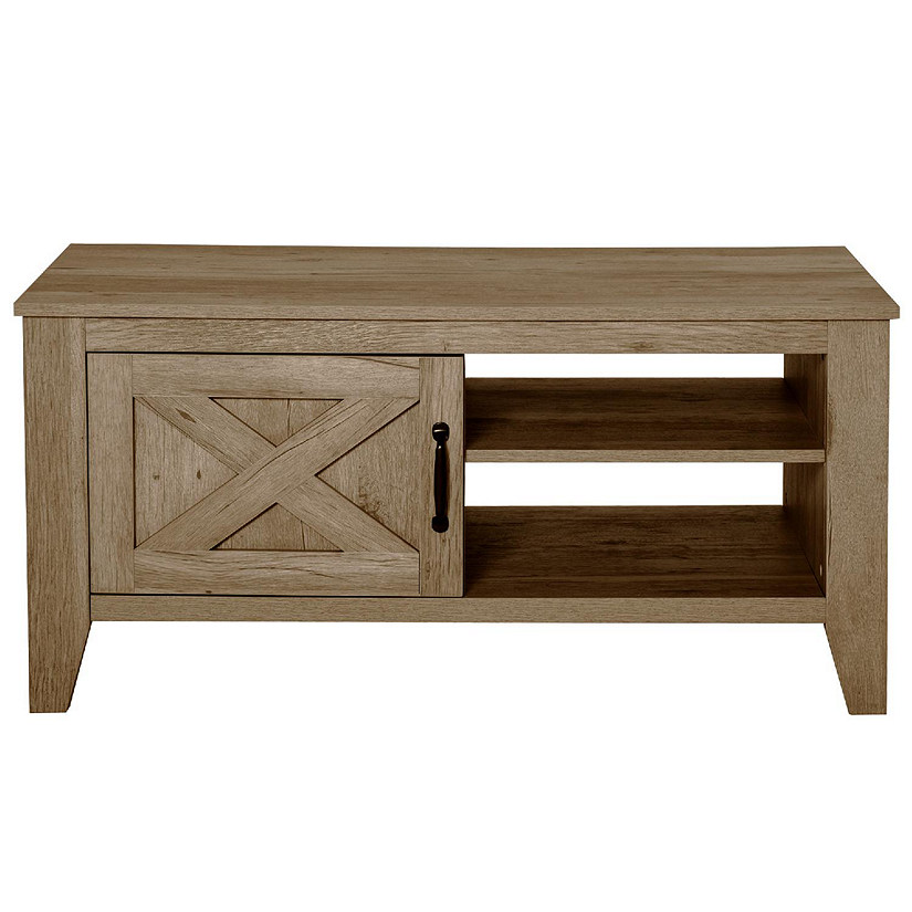 Oak Farmhouse Coffee Table with Storage