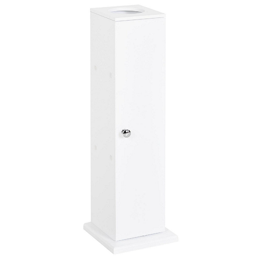 HOMCOM Bathroom Floor Organizer Free Standing Space Saving Narrow Storage  Cabinet Bath Toilet Paper Holder with Drawers White