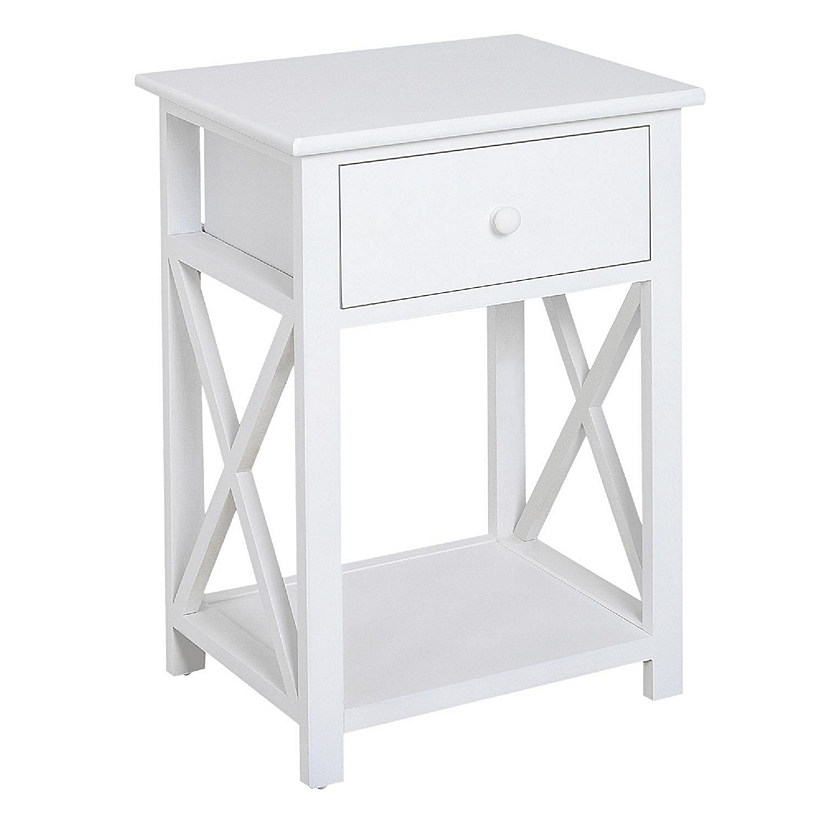 White 22” Wood Accent End Table