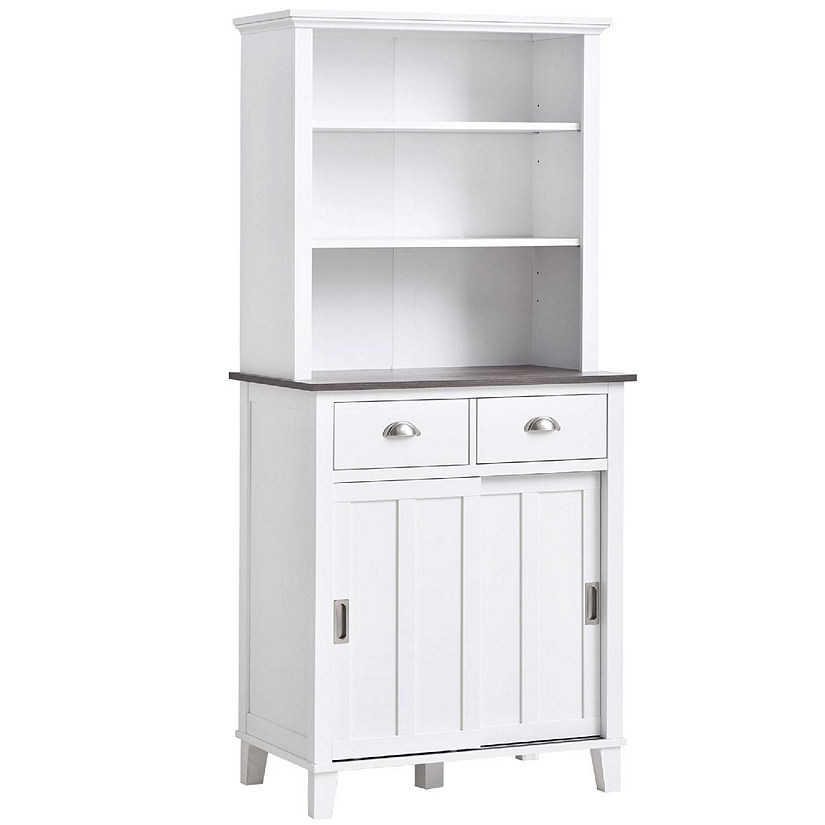 White 67" Buffet Kitchen Cupboard Storage Oriental Trading
