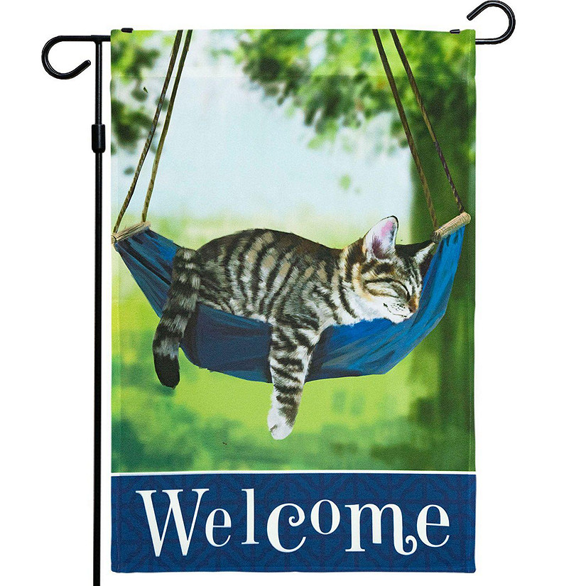 Home Decorative Welcome Garden Flag 150D Printed Polyester 12x18 Inch Image