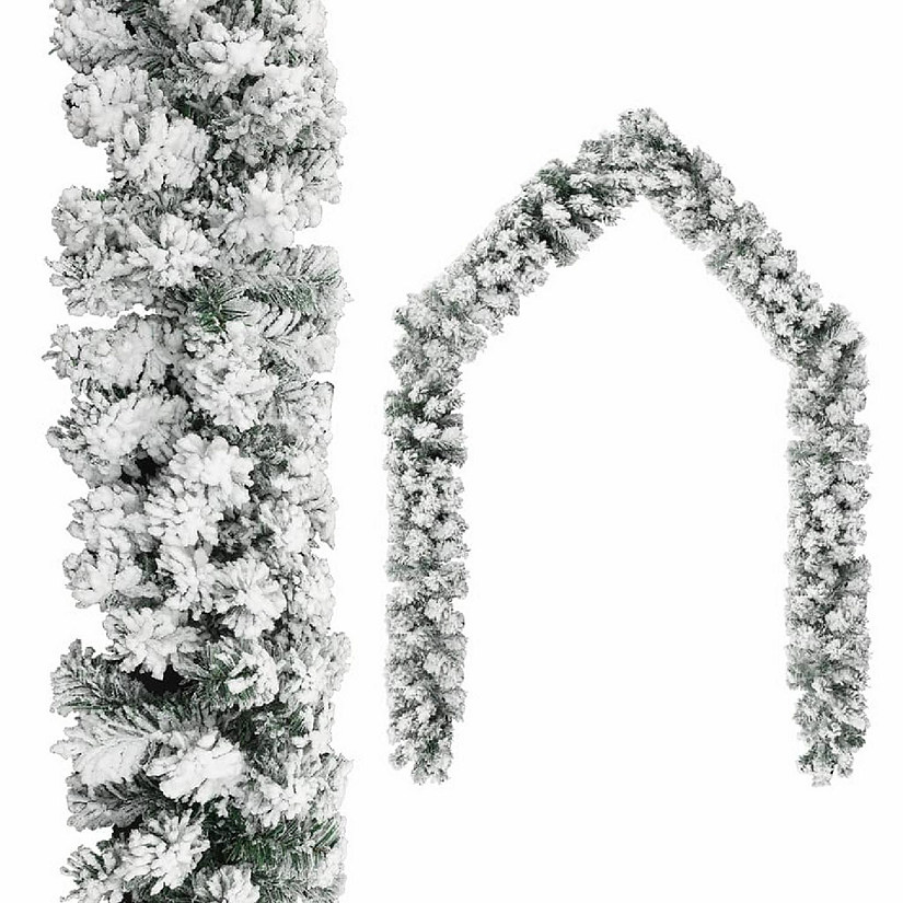 Home Life Boutique Christmas Garland with Flocked Snow Green 32.8' PVC Image