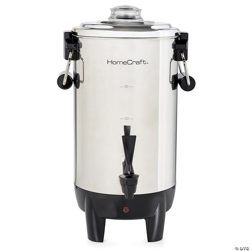 HomeCraft Quick-Brewing 1000-Watt Automatic 30-Cup Coffee Pot - Stainless  Steel