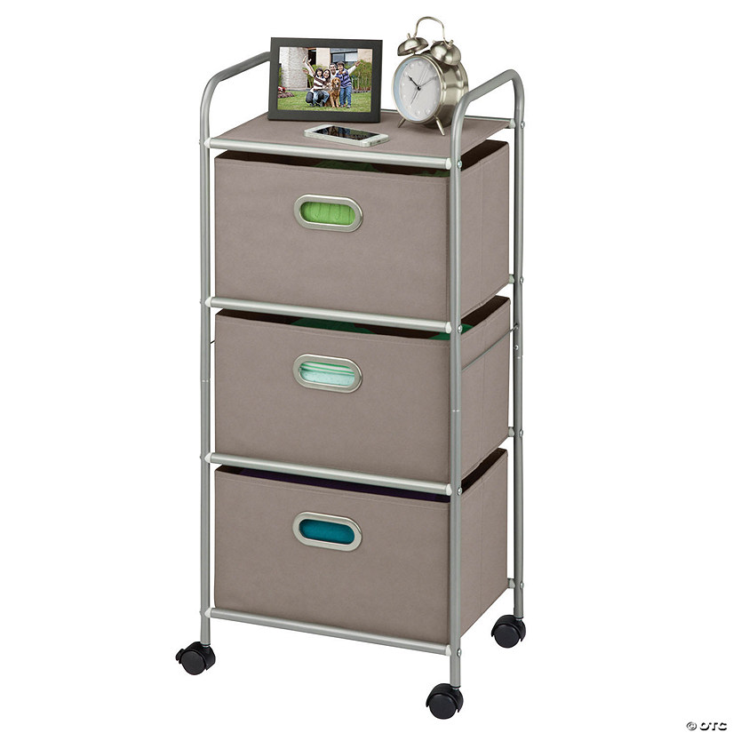 Honey Can Do 3 Drawer Rolling Cart - Gray Image