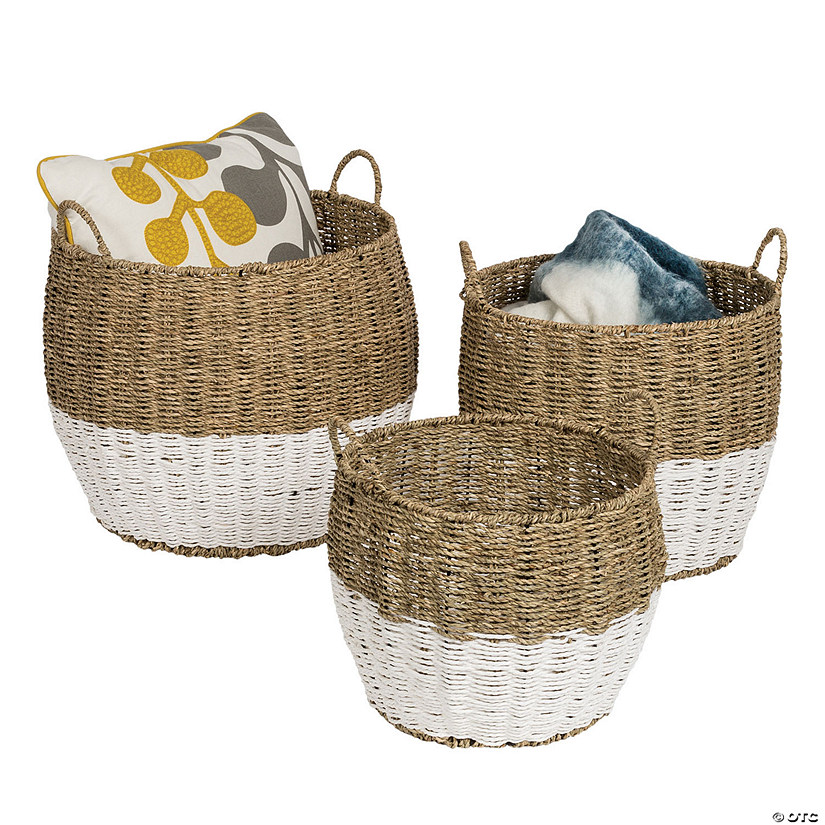 Honey Can Do 3 Piece Round Seagrass Baskets Image