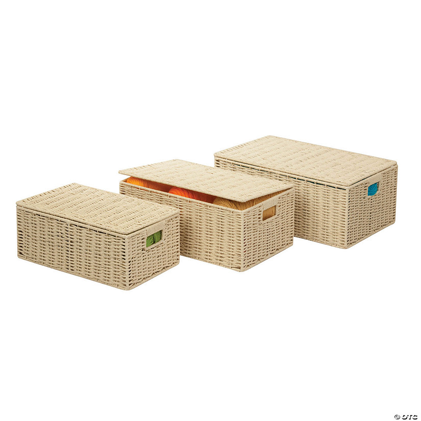 Honey Can Do 3pc Set Paper Cord Baskets - Butter Image