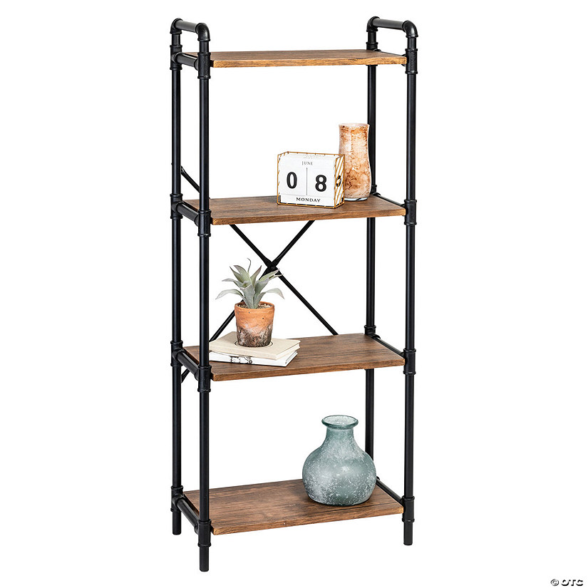 Honey Can Do 4Tier Industrial Bookshelf Black Oriental Trading