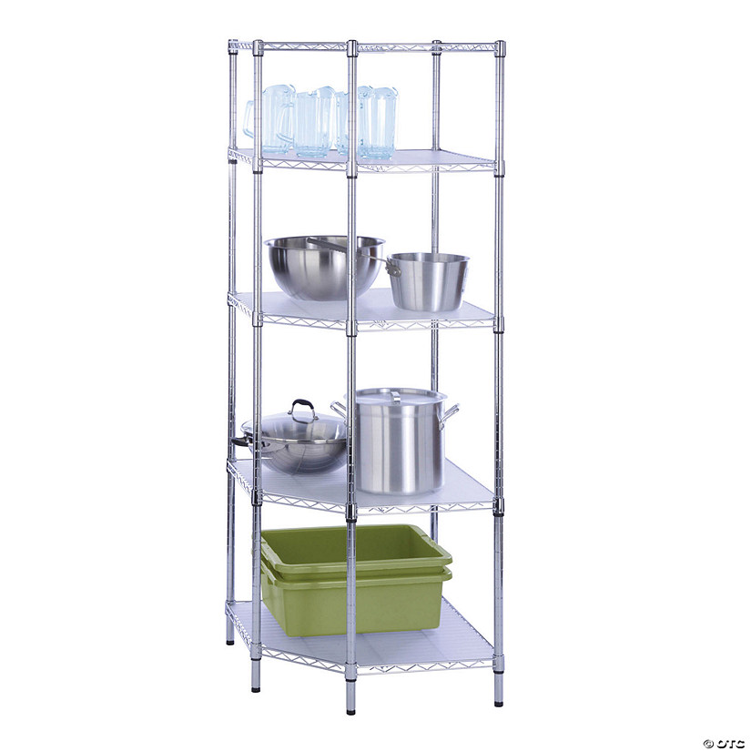 Honey Can Do 5Tier Corner Shelf Chrome Oriental Trading